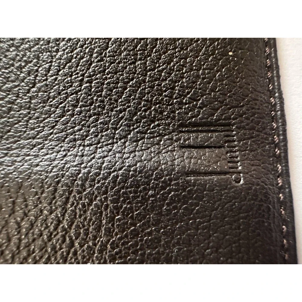 Dunhill London Men's Long Coat Wallet Brown Canvas Leather Check Pattern